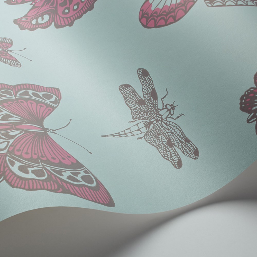 Butterflies & Dragonflies Wallpaper 15062 by Cole & Son in Fuchsia Pink